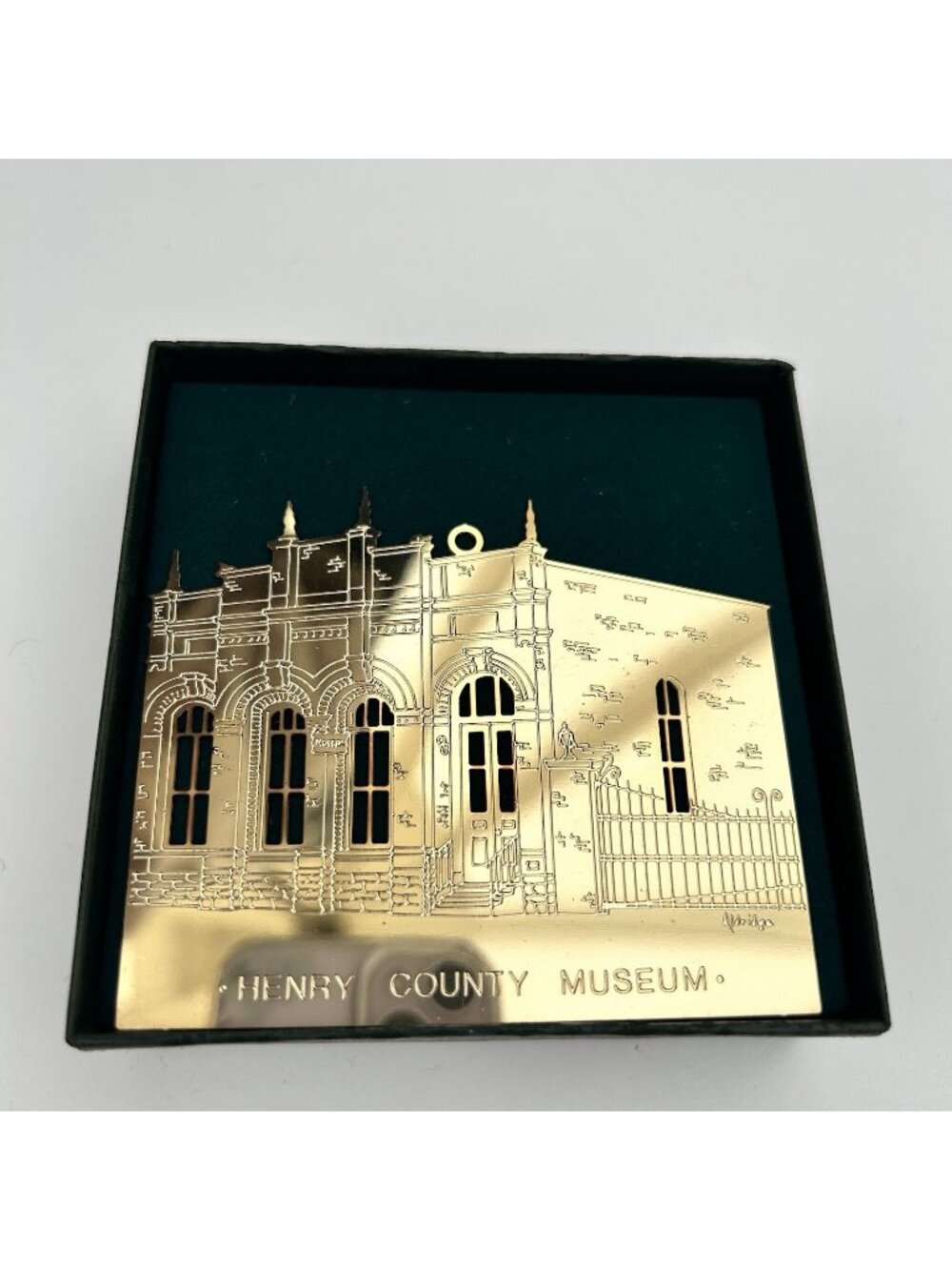 Vintage Reed & Barton Henry County Museum Missouri Brass Ornament Limited